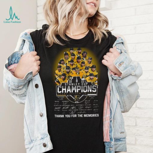 Vegas Golden Knights Team 2023 Stanley Cup Champions Thank You For The Memories Signatures Shirt