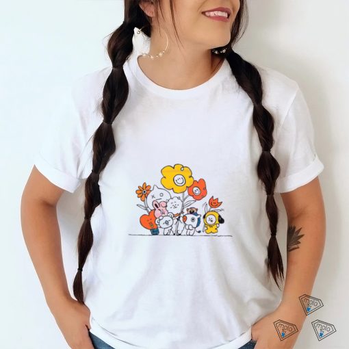 Vintage BTS BT21 Flower Kpop Band Shirt