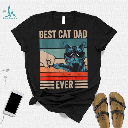 Vintage Best Cat Dad Ever Bump Fist Father’s Day Cat Daddy Unisex T shirt