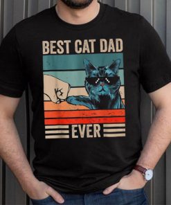 Vintage Best Cat Dad Ever Bump Fist Father’s Day Cat Daddy Unisex T shirt