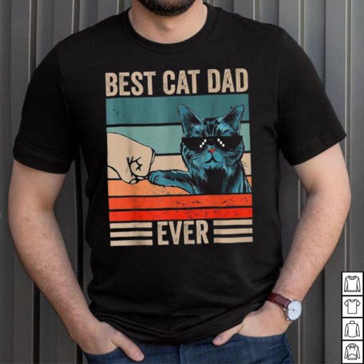 Vintage Best Cat Dad Ever Bump Fist Father’s Day Cat Daddy Unisex T shirt