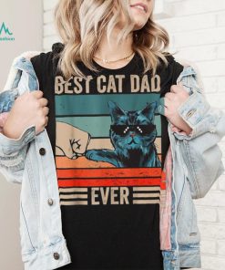 Vintage Best Cat Dad Ever Bump Fist Father’s Day Cat Daddy Unisex T shirt