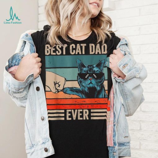 Vintage Best Cat Dad Ever Bump Fist Father’s Day Cat Daddy Unisex T shirt