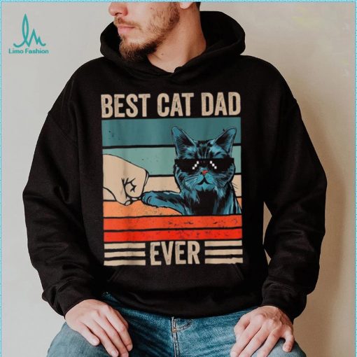 Vintage Best Cat Dad Ever Bump Fist Father’s Day Cat Daddy Unisex T shirt