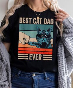 Vintage Best Cat Dad Ever Bump Fist Father’s Day Cat Daddy Unisex T shirt