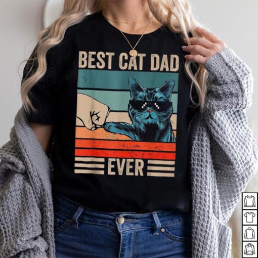 Vintage Best Cat Dad Ever Bump Fist Father’s Day Cat Daddy Unisex T shirt