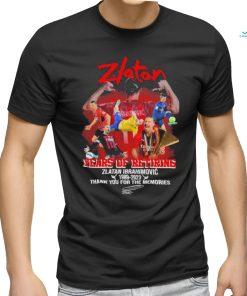 Zlatan Ibrahimovic 34 Years Of Retiring 1989 2023 Signatures Thank You For The Memories Shirt