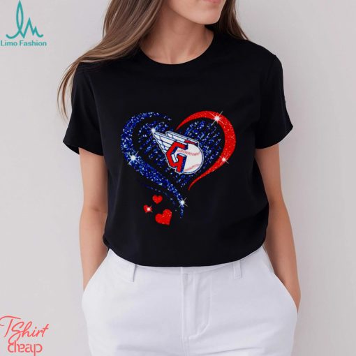 cleveland Guardians baseball logo heart diamond shirt