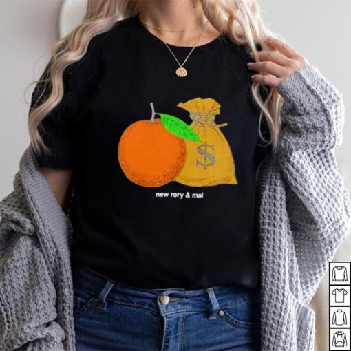 new rory and mal orange and moneybag shirt
