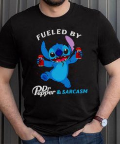 stitch fueled by drink Dr Pepper and sarcasm shirt