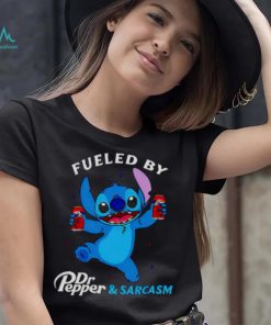 stitch fueled by drink Dr Pepper and sarcasm shirt