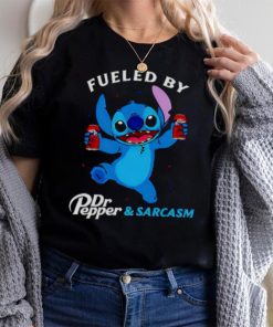 stitch fueled by drink Dr Pepper and sarcasm shirt