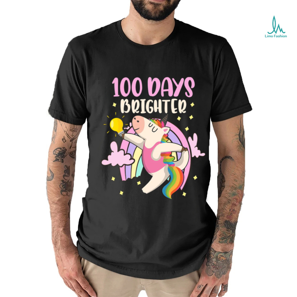 100 Days Brighter unicorn 100 Days Smarter of School T Shirt 100 Days Brighter unicorn 100 Days Smarter of School T Shirt