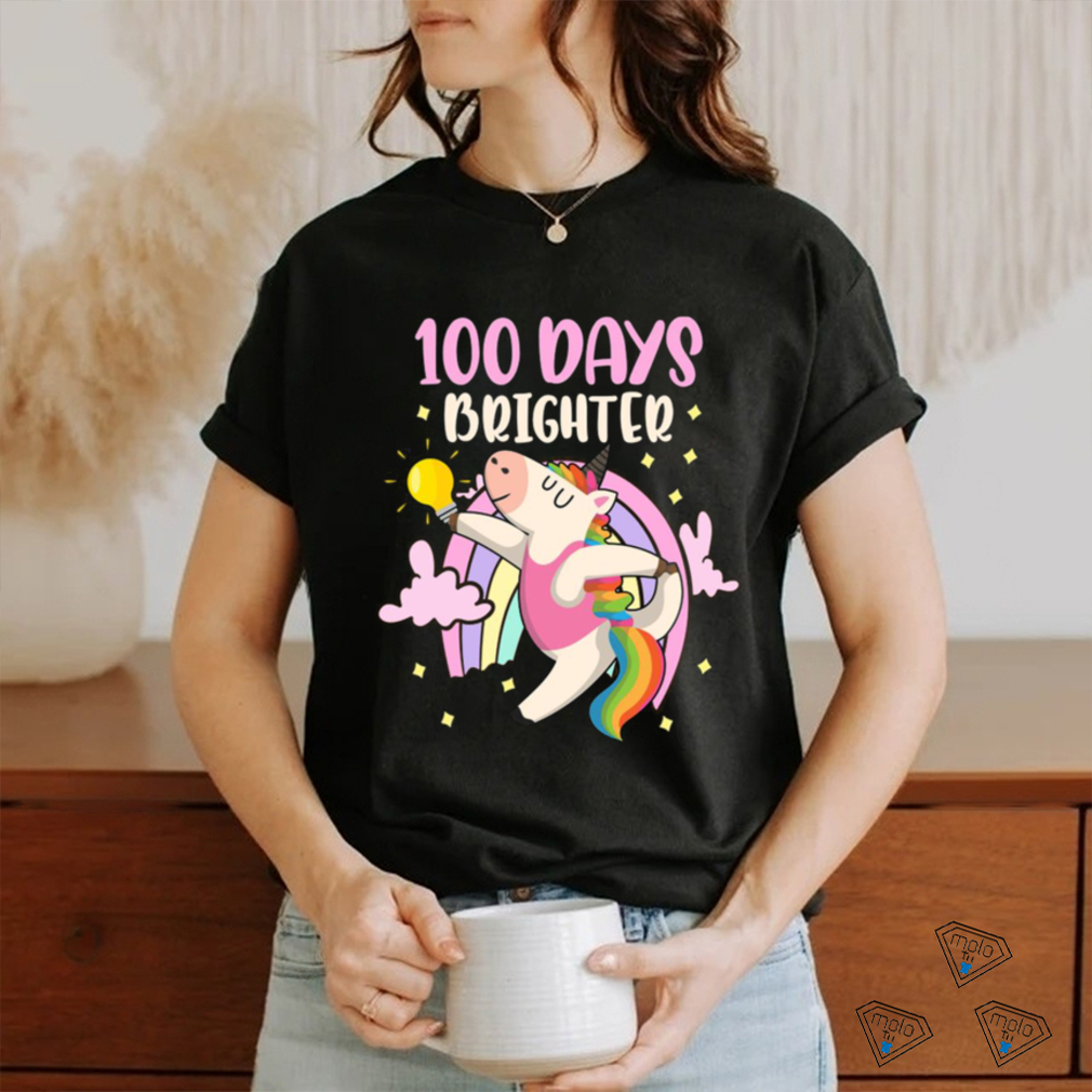 100 Days Brighter unicorn 100 Days Smarter of School T Shirt 100 Days Brighter unicorn 100 Days Smarter of School T Shirt