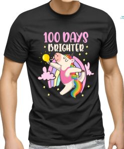 100 Days Brighter unicorn 100 Days Smarter of School T Shirt
