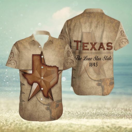 1845 The Lone Star State Texas 3D Hawaiian Shirt