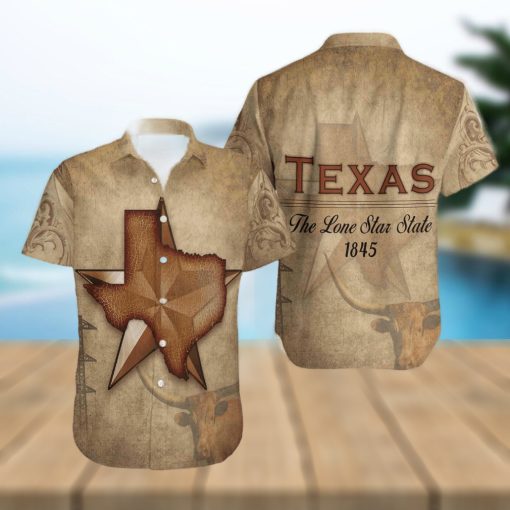 1845 The Lone Star State Texas 3D Hawaiian Shirt