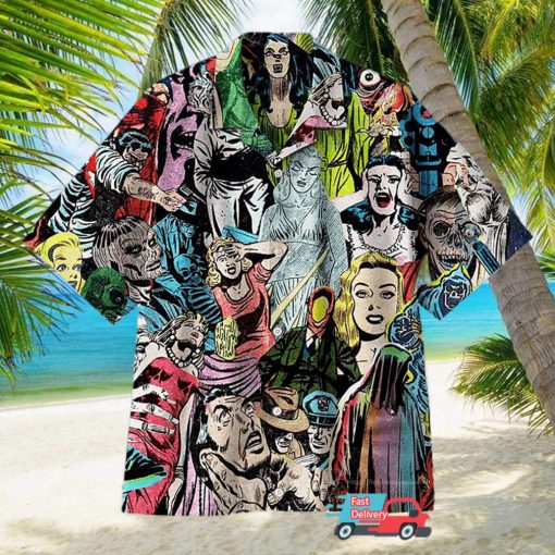 1950S Horror Comics Collage Hawaiian Shirt