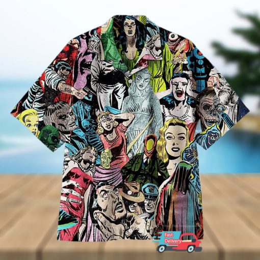 1950S Horror Comics Collage Hawaiian Shirt