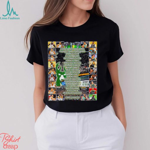 2021 NBA Champions Milwaukee Bucks list players retro shirt