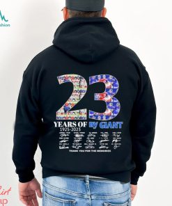 23 years of ny Giant 1925 2023 thank you for the memories signatures shirt