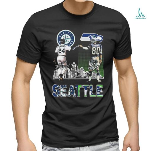 Seattle skyline 24 Ken Griffey Jr. 80 Steve Largent players