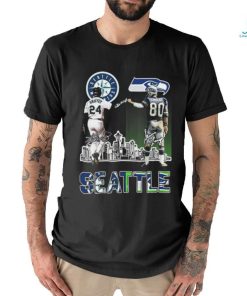 24 Ken Griffey Jr. and 80 Steve Largent Seattle Skyline signatures shirt, hoodie, sweater, long sleeve and tank top 24 Ken Griffey Jr. and 80 Steve Largent Seattle Skyline signatures shirt