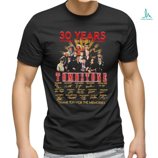 30 years 1993 2023 Tombstone thank you for the memories signatures shirt