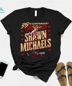 35th Anniversary Shawn Michaels Flying hearts signature shirt