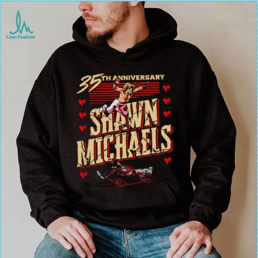 35th Anniversary Shawn Michaels Flying hearts signature shirt