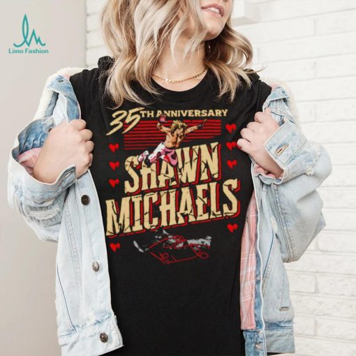 35th Anniversary Shawn Michaels Flying hearts signature shirt