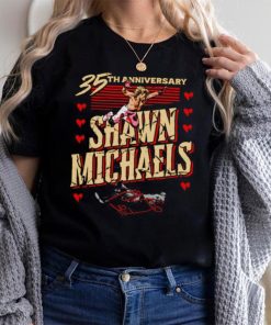 35th Anniversary Shawn Michaels Flying hearts signature shirt