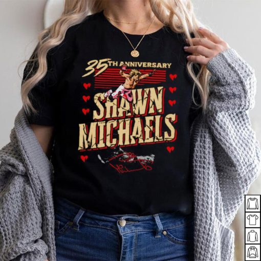 35th Anniversary Shawn Michaels Flying hearts signature shirt
