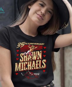 35th Anniversary Shawn Michaels Flying hearts signature shirt