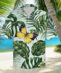 3D Butterfly Palm Flower Tropical Aloha Summer Beach Hawaiian Shirt