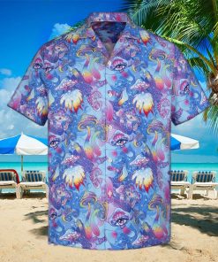 3D Colorful Mushroom Mysterious Land Short Sleeve Summer Beach Shirt