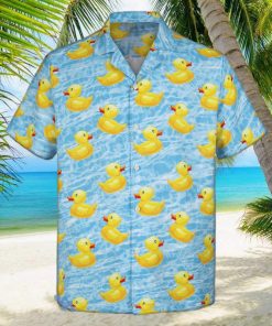 3D Swimming Yellow Rubber Duck Short Sleeve Summer Beach Hawaiian