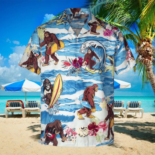3D god zilla Loves Surfing Short Sleeve Summer Beach Hawaiian Shirt