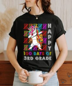 3rd Grade Unicorn 100 Days Smarter Happy 100th Day of School Dabbing Unicorn T Shirt