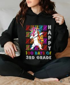 3rd Grade Unicorn 100 Days Smarter Happy 100th Day of School Dabbing Unicorn T Shirt