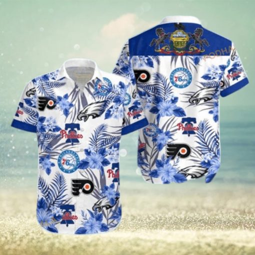 76ers Phillies Philadelphia Eagles Funny Hawaiian Shirt Best Beach Gift