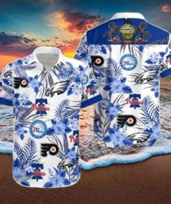 76ers Phillies Philadelphia Eagles Funny Hawaiian Shirt Best Beach Gift