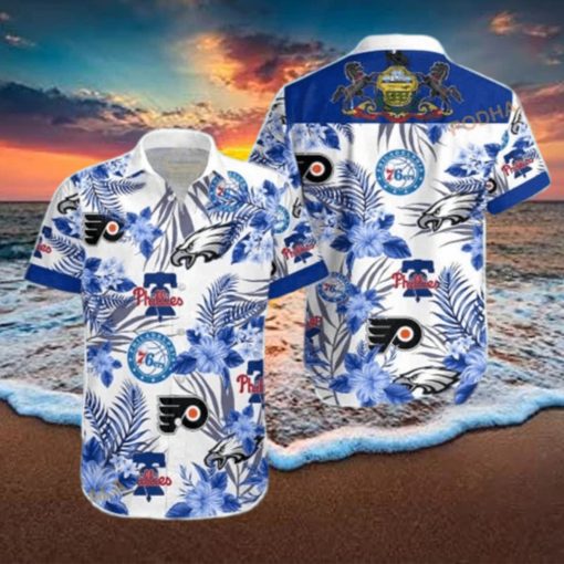 76ers Phillies Philadelphia Eagles Funny Hawaiian Shirt Best Beach Gift