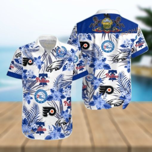 76ers Phillies Philadelphia Eagles Funny Hawaiian Shirt Best Beach Gift