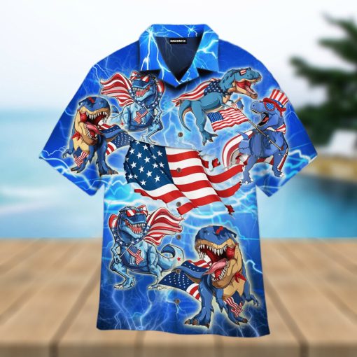 AMERISAURUS REX AMERICA RAWR HAWAIIAN SHIRT