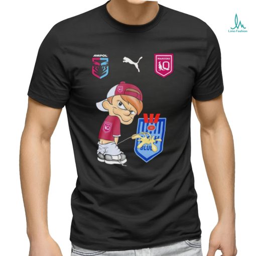 AMPOL Puma Queensland Maroons boy peeing logo shirt