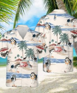 Alaskan Malamute Summer Beach Hawaiian Shirt