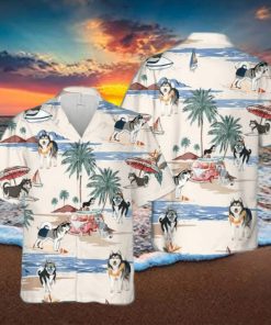 Alaskan Malamute Summer Beach Hawaiian Shirt