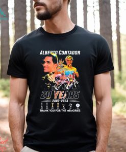 Alberto Contador 20 Years 2003 2023 Thank You For The Memories Signatures Shirt