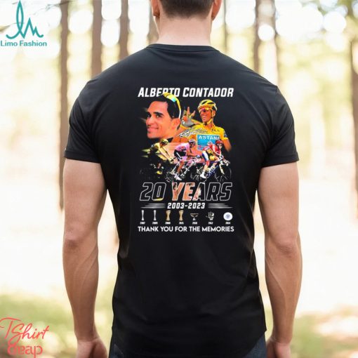 Alberto Contador 20 Years 2003 2023 Thank You For The Memories Signatures Shirt